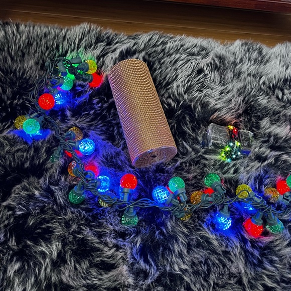 Holiday lighting bundle Christmas glitter candle holder & string lights - Picture 9 of 12